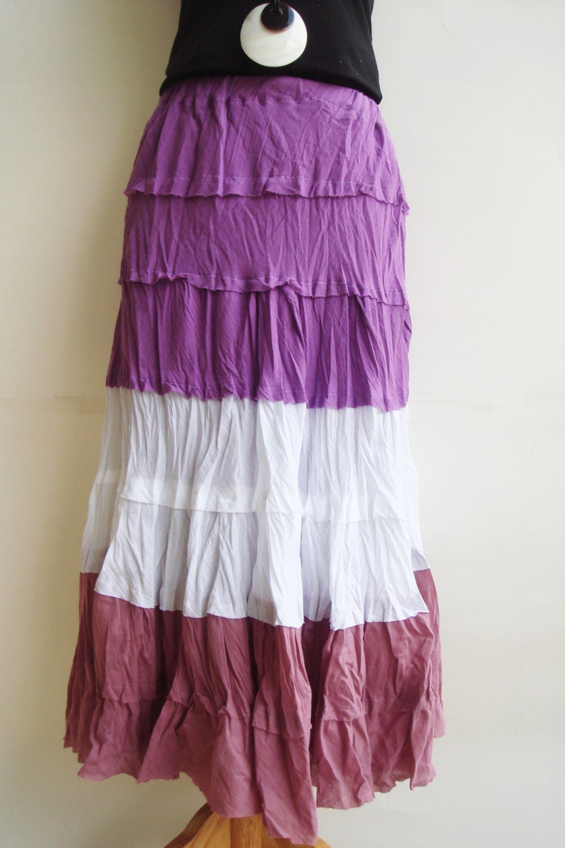 S2 Wavy Summer Spring Sexy Purple Cotton Skirt Purple Skirt Etsy