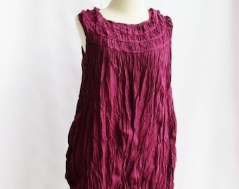 D1, Violet, Ruffle, Sleeveless, Purple Cotton dress