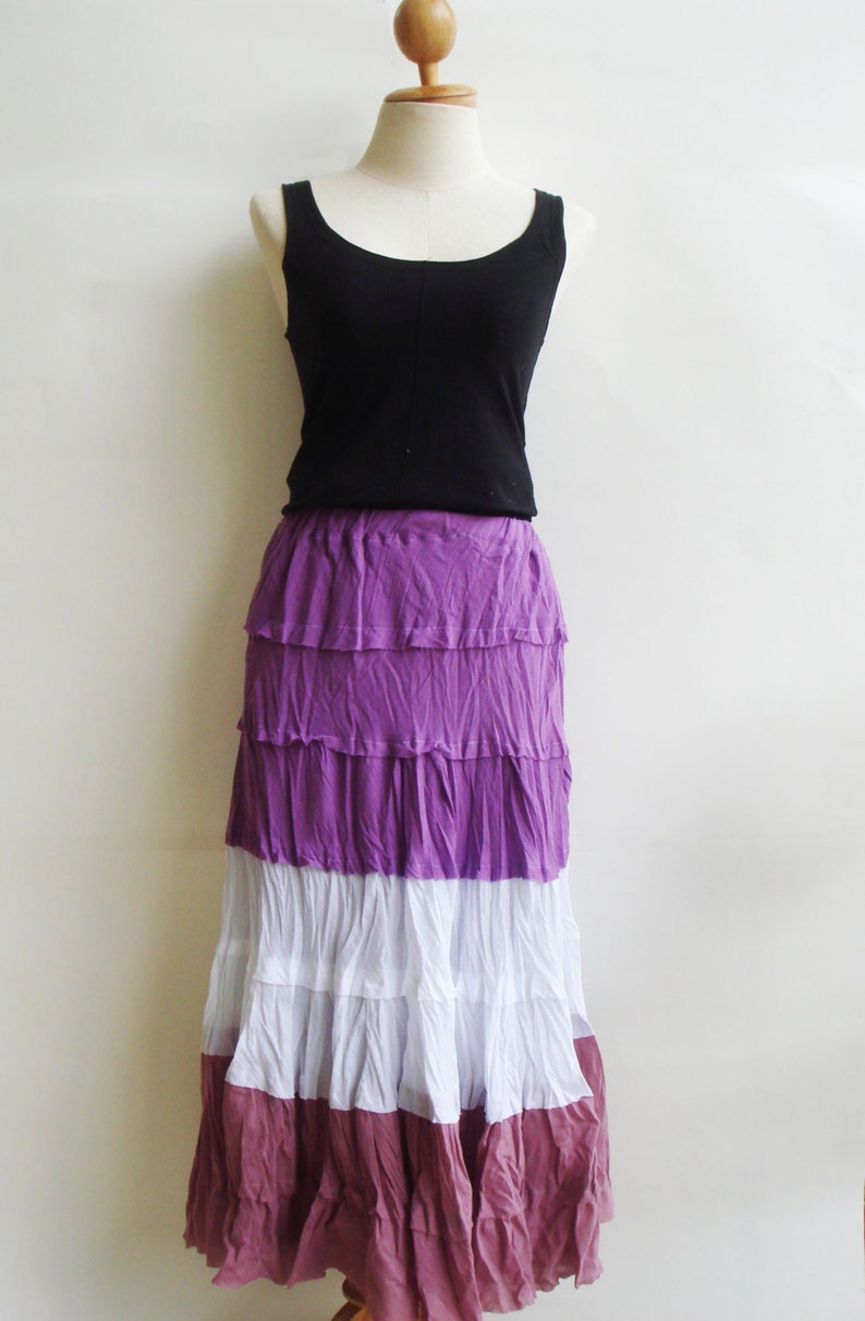 S2 Wavy Summer Spring Sexy Purple Cotton Skirt Purple Skirt Etsy