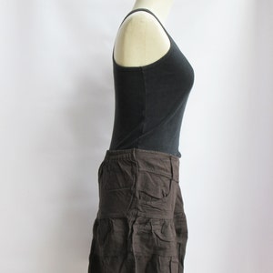 P3, Dark Brown Summer Sea Beach Cotton Skorts, brown shorts image 4