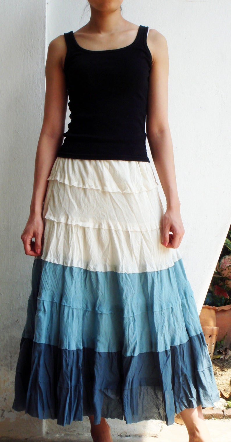 S2 Wavy Summer Spring Sexy Sky Blue Cotton Skirt blue skirt | Etsy