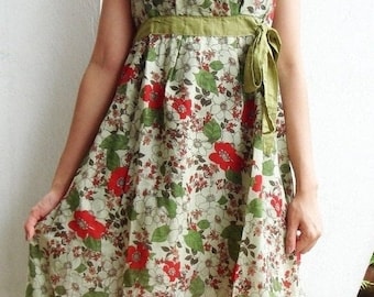 D8, Queen Elizabeth, Garden, Flower, Floral, Summer, Spring, Long Maxi, green dress