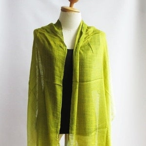 SC2, V Triple Light Green Cotton Scarf