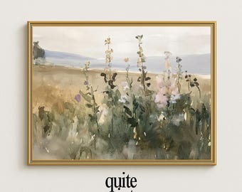 Wildblumen Wiese Landschaft Druck: Rustikale Bauernhaus Wand Kunst (Printable Digital Download)