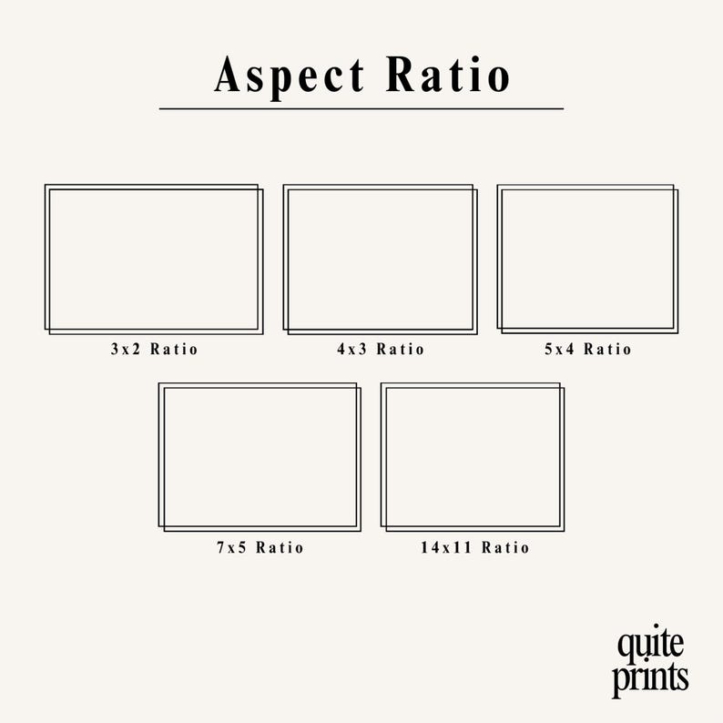 Aspect ratio guide for printable wall art | Different poster ratios for digital download artwork | Modern wall decor print sizes
