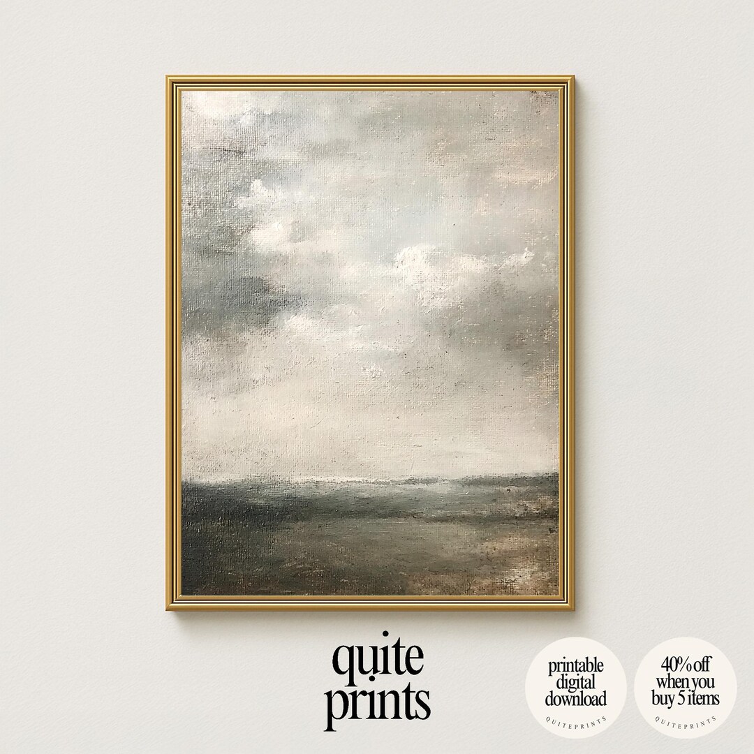 Neutral Horizon Landscape Print • Minimalist Wall Art (printable ...