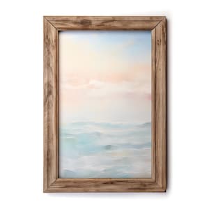 Serene Pastel Ocean Sunrise Digital Print - Soft Coastal Seascape Wall Art Downloadable Poster