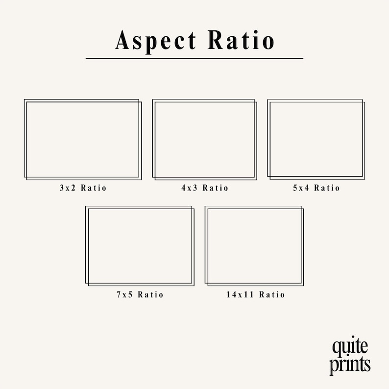 Aspect ratio guide for printable wall art | Different poster ratios for digital download artwork | Modern wall decor print sizes