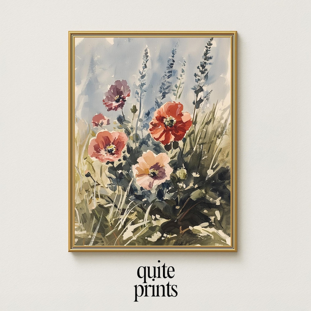 Botanical Floral Still Life Printable Painting | Flowers Print ...