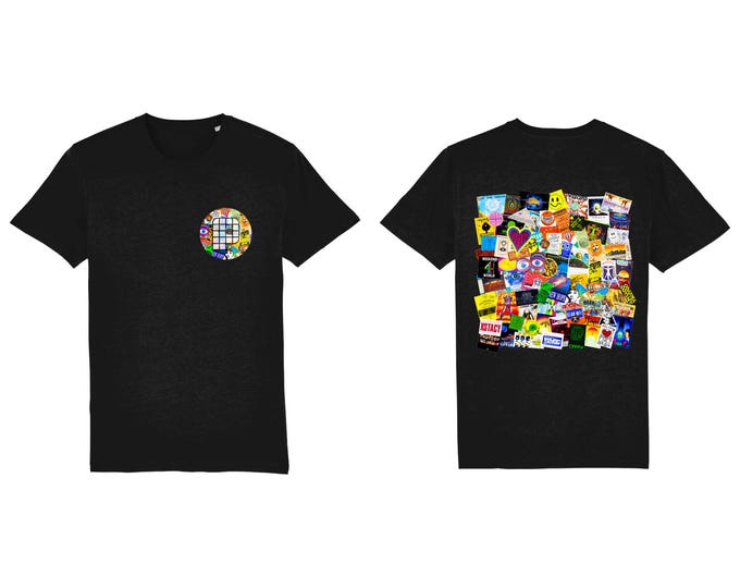 Phatmedia 88 89 Acid House Flyer with Chest Logo - Double Print on Organic T Shirt