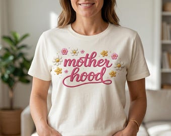 Mother Hood SVG PNG Digital Download, Floral Motherhood Shirt Design, Mom Life SVG for Cricut, Mothers Day Gift Idea, Mama Floral Clipart