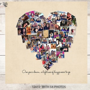 ONE YEAR Anniversary Gift, Anniversary Photo Collage, Anniversary Gift for Husband, One Year Wedding Gift, First Mother's Day image 2