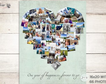 ONE YEAR Anniversary Gift, Anniversary Photo Collage,  Anniversary Gift for Husband, One Year Wedding Gift, First Mother's Day