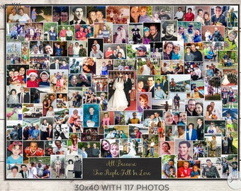 FAMILY Photo Collage, Family Photo Collage Wall Art, Parent's Wedding Anniversary Gift, , Family Photo Gift, Memory Wall Art