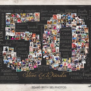 50th Wedding Anniversary Gift,  50th Birthday Decoration,  Anniversary Gift for Wife, 50th Gift for women, 50th Birthday Gift, Photo Collage