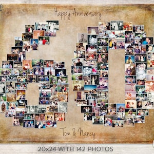 60th Photo Collage, 60th Birthday Decor, 60th Birthday Gift, Digital File Option image 9