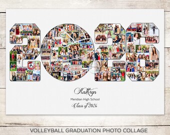 2026 Volleyball Abschluss Foto Collage, Senioren personalisiertes Geschenk, Abschluss Party Dekoration
