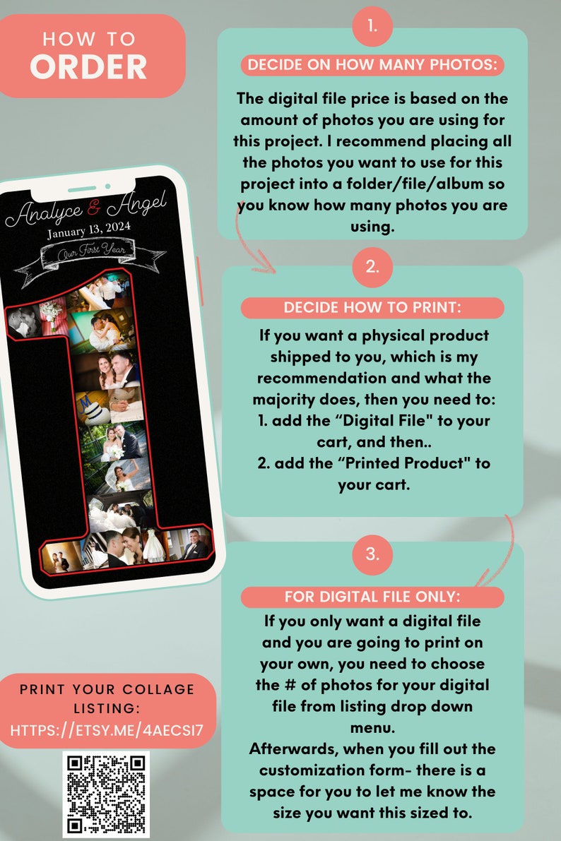 a poster with instructions for how to order a photo