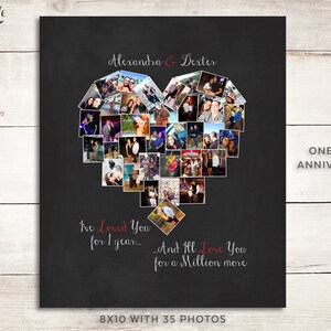 ONE YEAR Anniversary Gift, Anniversary Photo Collage, Anniversary Gift for Husband, One Year Wedding Gift, First Mother's Day image 5