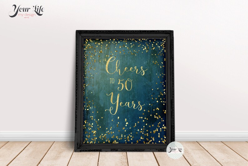 Cheers to 50 Years Printable 50th Birthday Decor Cheers to - Etsy