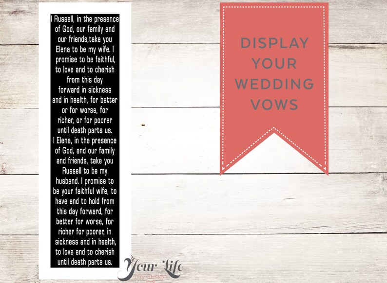 Wedding Vows on Canvas, Wedding Vow Art, Custom Vows, Anniversary Gift, Wedding Gift, Valentines Day Vows Display at your Wedding image 3