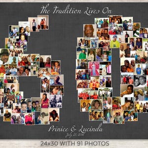 60th Photo Collage, 60th Birthday Decor, 60th Birthday Gift, Digital File Option image 8