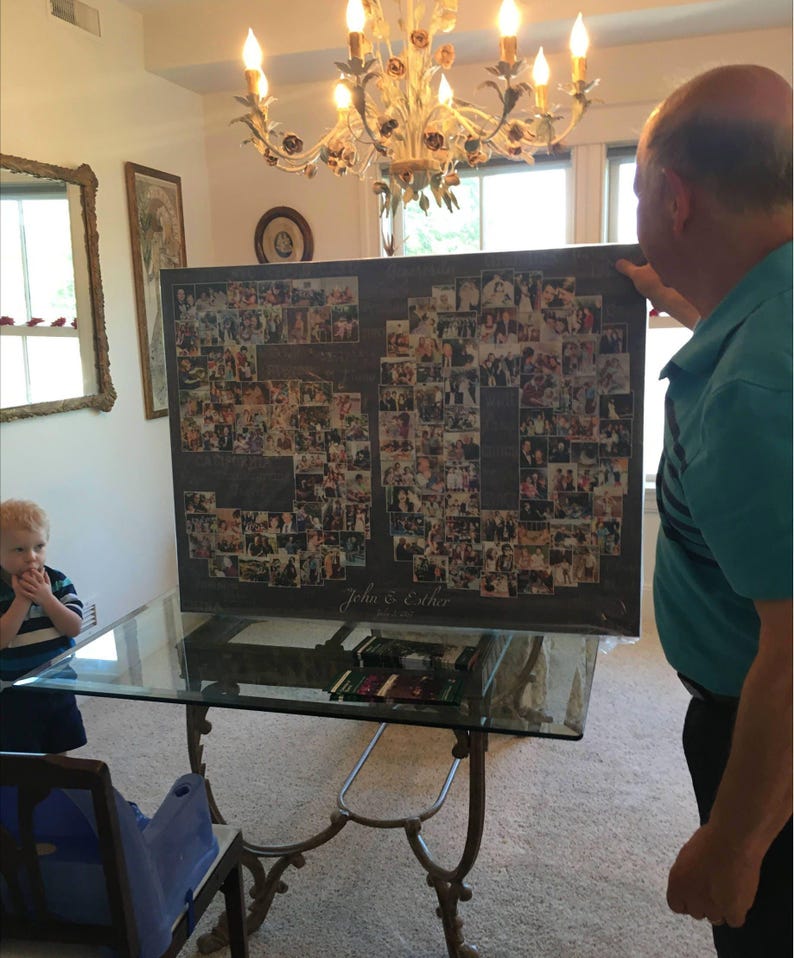 50th Wedding Anniversary Gift, 50th Birthday Decoration, Anniversary Gift for Wife, 50th Gift for women, 50th Birthday Gift, Photo Collage image 10