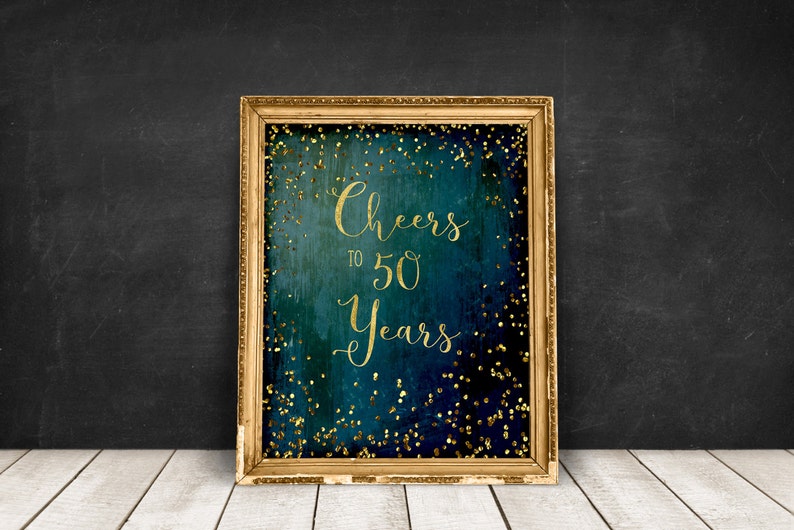 Cheers to 50 Years Printable 50th Birthday Decor Cheers to - Etsy