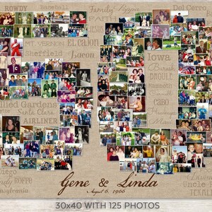 50th Wedding Anniversary Gift, 50th Birthday Decoration, Anniversary Gift for Wife, 50th Gift for women, 50th Birthday Gift, Photo Collage image 6