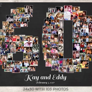 60th Photo Collage, 60th Birthday Decor, 60th Birthday Gift, Digital File Option image 6