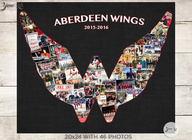 Sports Logo Photo Collage Hockey Sign HOCKEY GIFTS Photo Collage Sports Photo Collage- Any Shape Youth Hockey Photo Collage