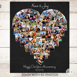 ONE YEAR Anniversary Gift, Anniversary Photo Collage, Anniversary Gift for Husband, One Year Wedding Gift, First Mother's Day image 3