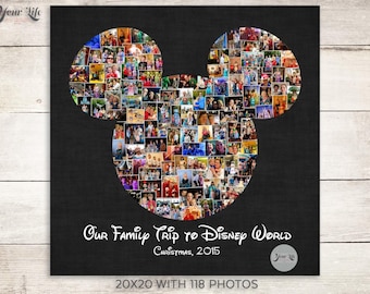 My First DISNEY Trip, Disney Photo Album, Family Trip to Disney World, Disney Family Vacation, Photo Collage, Mouse Ears, Disney Photo album