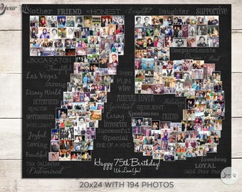 75. Geburtstag oder Jubiläum Foto Collage Kunst: Personalisiert mit Ihren Fotos