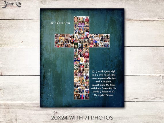 Religious Cross Photo Collage - Religious Gift, Christian Wall Art, Religious Art, Jesus Cross Wall Art, Religious Home Decor