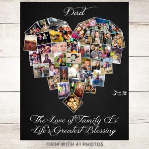 DAD Gift, Parent's Personalized Photo Collage, Dad Birthday Gift, Best Dad, Gift for mom, Gift for parents, Gift for Daddy, Fathers Day Gift image 3