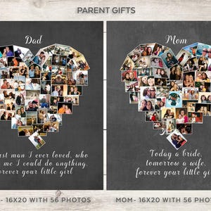 Cadeau pour papa, collage photo personnalisé pour parents, cadeau d&#39;anniversaire pour papa, meilleur papa, cadeau pour maman, cadeau pour parents, cadeau pour papa, cadeau de fête des pères
