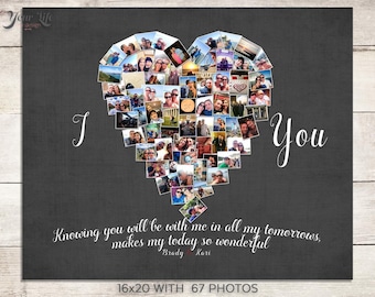 I Love You To The Moon & Back, Personalized Photo Gift, Anniversary Gift for Her, Anniversary Gift for Him, Mother&#39;s Day Heart Photo Gift