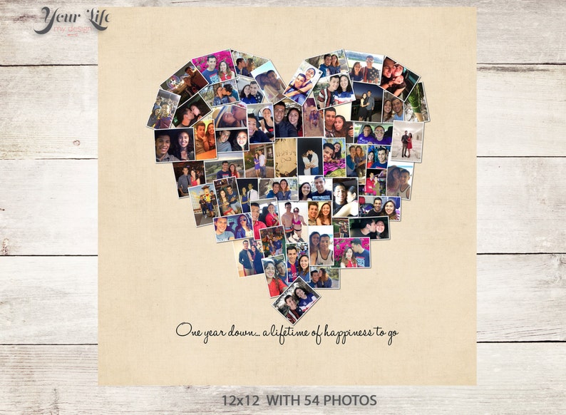 ONE YEAR Anniversary Gift, Anniversary Photo Collage, Anniversary Gift for Husband, One Year Wedding Gift, First Mother's Day image 2