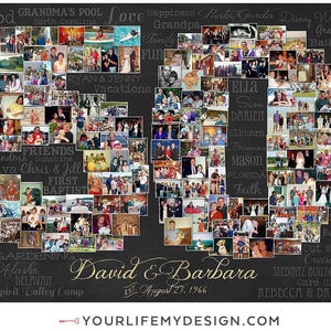 50th Wedding Anniversary Gift, 50th Birthday Decoration, Anniversary Gift for Wife, 50th Gift for women, 50th Birthday Gift, Photo Collage image 7