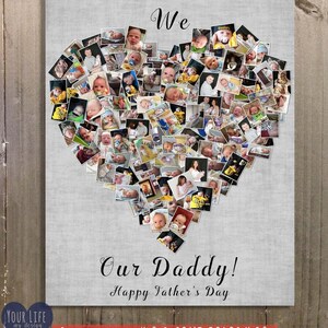 DAD Gift, Parent's Personalized Photo Collage, Dad Birthday Gift, Best Dad, Gift for mom, Gift for parents, Gift for Daddy, Fathers Day Gift image 4