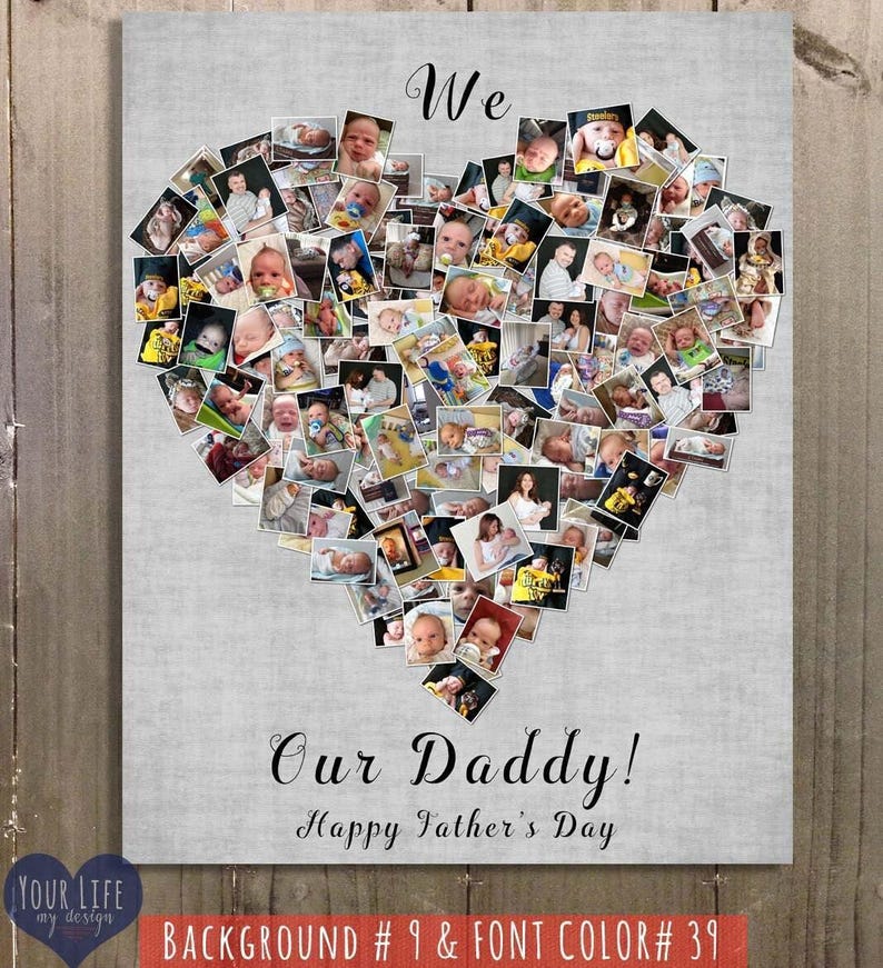 DAD Gift, Parent's Personalized Photo Collage, Dad Birthday Gift, Best Dad, Gift for mom, Gift for parents, Gift for Daddy, Fathers Day Gift image 4