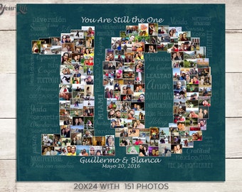 10th Wedding Anniversary Gift,  10th Birthday Decoration,  Anniversary Gift for Wife, 10th Gift for women, 10th Birthday Gift, Photo Collage