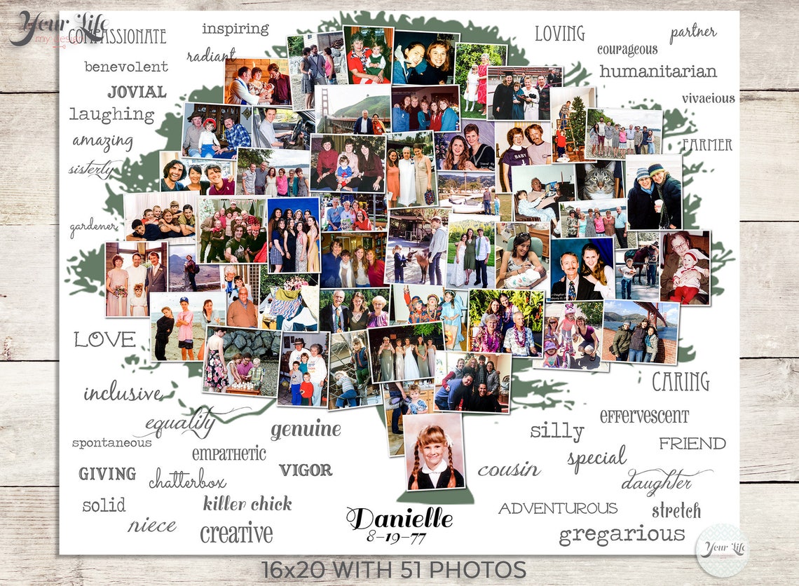 FAMILY TREE Photo Collage Family Tree Wall Art Family Tree Etsy