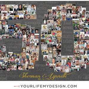 50th Wedding Anniversary Gift, 50th Birthday Decoration, Anniversary Gift for Wife, 50th Gift for women, 50th Birthday Gift, Photo Collage image 8