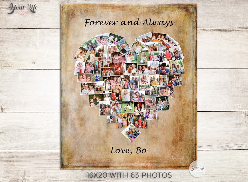 Personalized Anniversary Gift Photo Collage Anniversary Gift Etsy