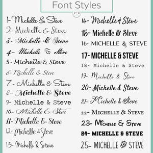 the font styles for the font styles