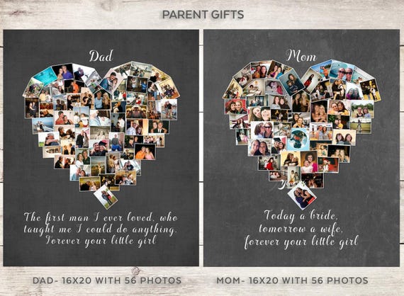 DAD Gift, Parent's Personalized Photo Collage, Dad Birthday Gift, Best Dad, Gift for mom, Gift for parents, Gift for Daddy, Fathers Day Gift