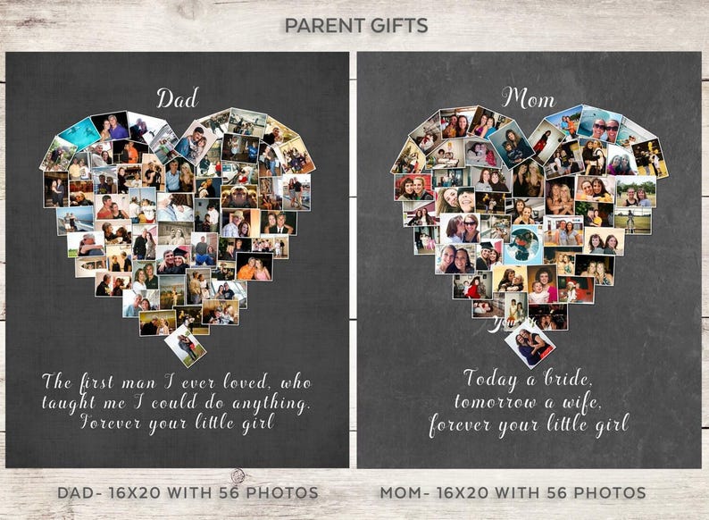 DAD Gift, Parent's Personalized Photo Collage, Dad Birthday Gift, Best Dad, Gift for mom, Gift for parents, Gift for Daddy, Fathers Day Gift image 1