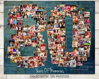 80er Geburtstagsgeschenk, 80er Hochzeitstag Geschenk, 80er Geburtstag Dekoration, Jahrestag Geschenk für Frau, 80er Geschenk für Frauen, Fotocollage